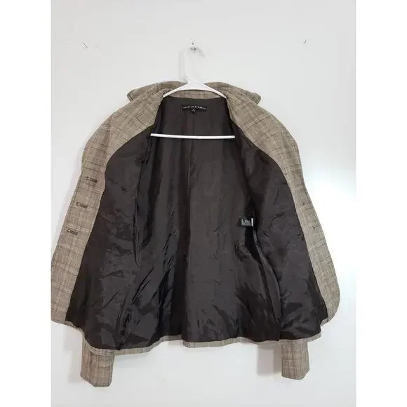 (S5) VTG Isabella De Marco Blazer Womens Size 4 Plaid Stretch Office Siren - Picture 6 of 7